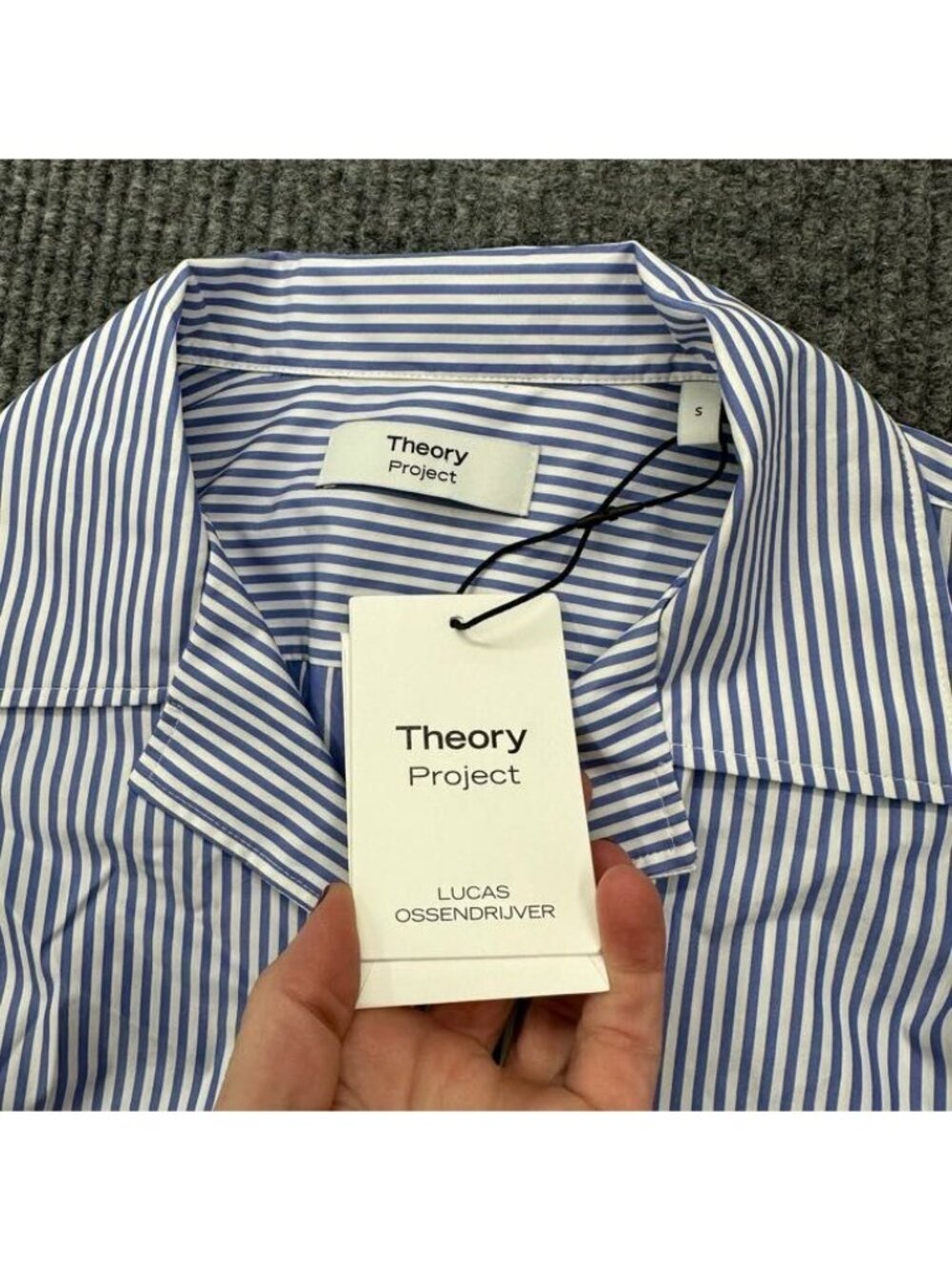 Theory Project Long Sleeve Striped Button Up Shirt Colorblock Mens sz Small NEW - Picture 2 of 7